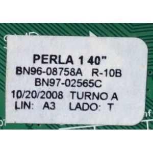 MAIN PARA TV SAMSUNG / NUMERO DE PARTE BN96-08758A / BN97-02565C / BN41-00975B / PANEL V400H1-L03 REV.C1 / MODELO LN40A530P1F / LN40A530P1FXZA